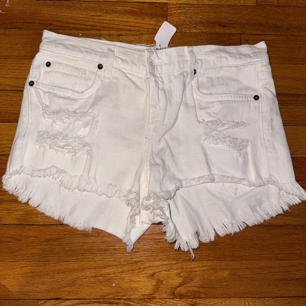 Pistola White Frayed Jean Shorts